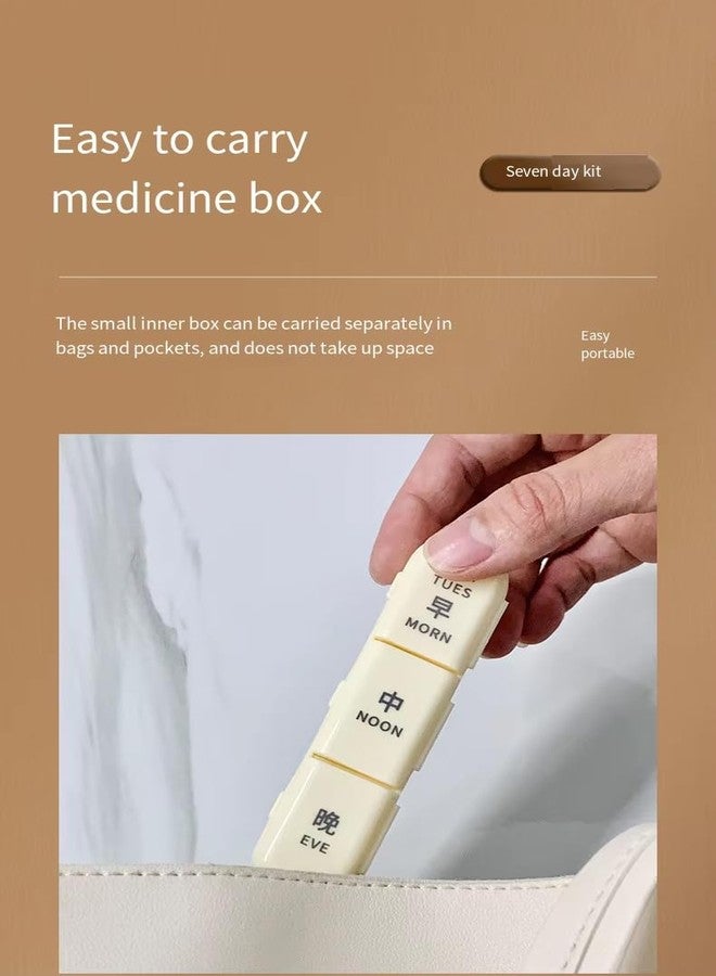PLUMAZE Weekly Pill Box Medicine Pill Case Drug Dispenser Mini Portable Pill Organizer Case 7 Grid Pill Box Tablet Storage Container Tablet Organiser for Vitamins & Supplements - Image 5